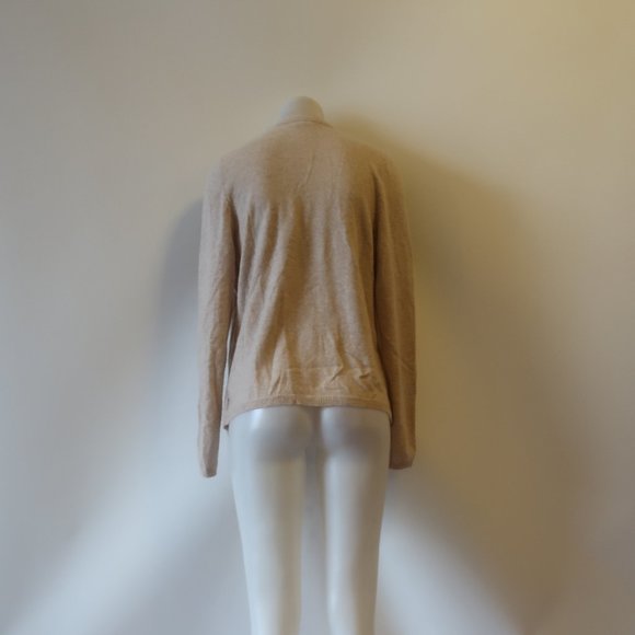 *Womens Sutton Cashmere Beige Cashmere V-Neck Faux Layered Cardigan Sweater L CO - Picture 12 of 13